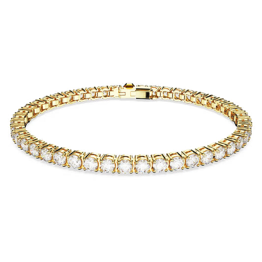 Matrix Tennis bracelet, Round cut, Yellow, XL