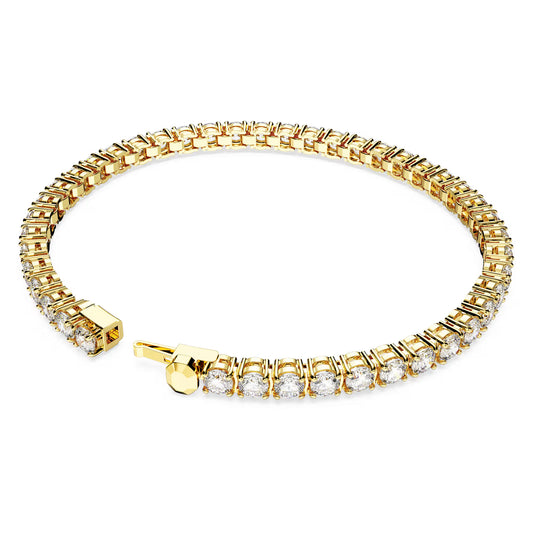 Matrix Tennis bracelet, Round cut, Yellow, XL