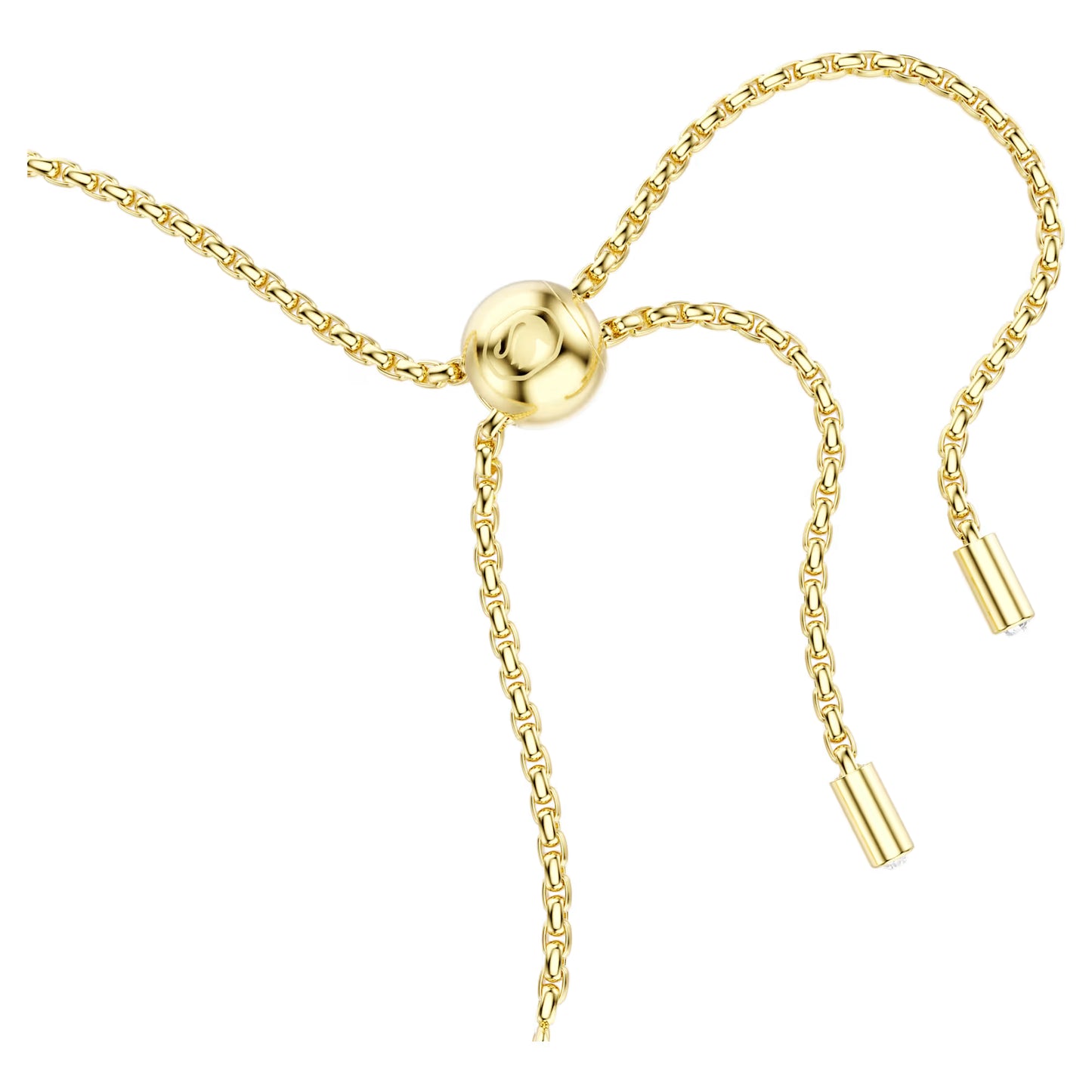 Matrix Tennis bracelet, Round cut, White, Gold-tone plated
