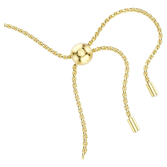 Matrix Tennis bracelet, Round cut, White, Gold-tone plated