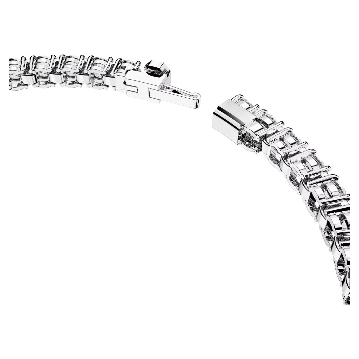 Matrix Tennis bracelet, Round cut, White, Rhodium plated