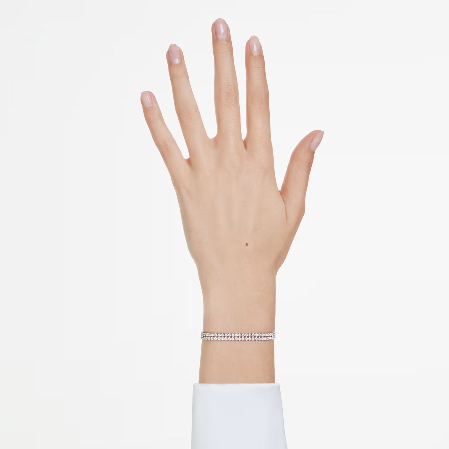 Matrix Tennis bracelet, Round cut, Rhodium