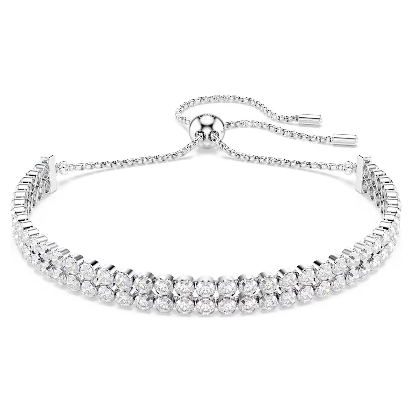 Matrix Tennis bracelet, Round cut, Rhodium