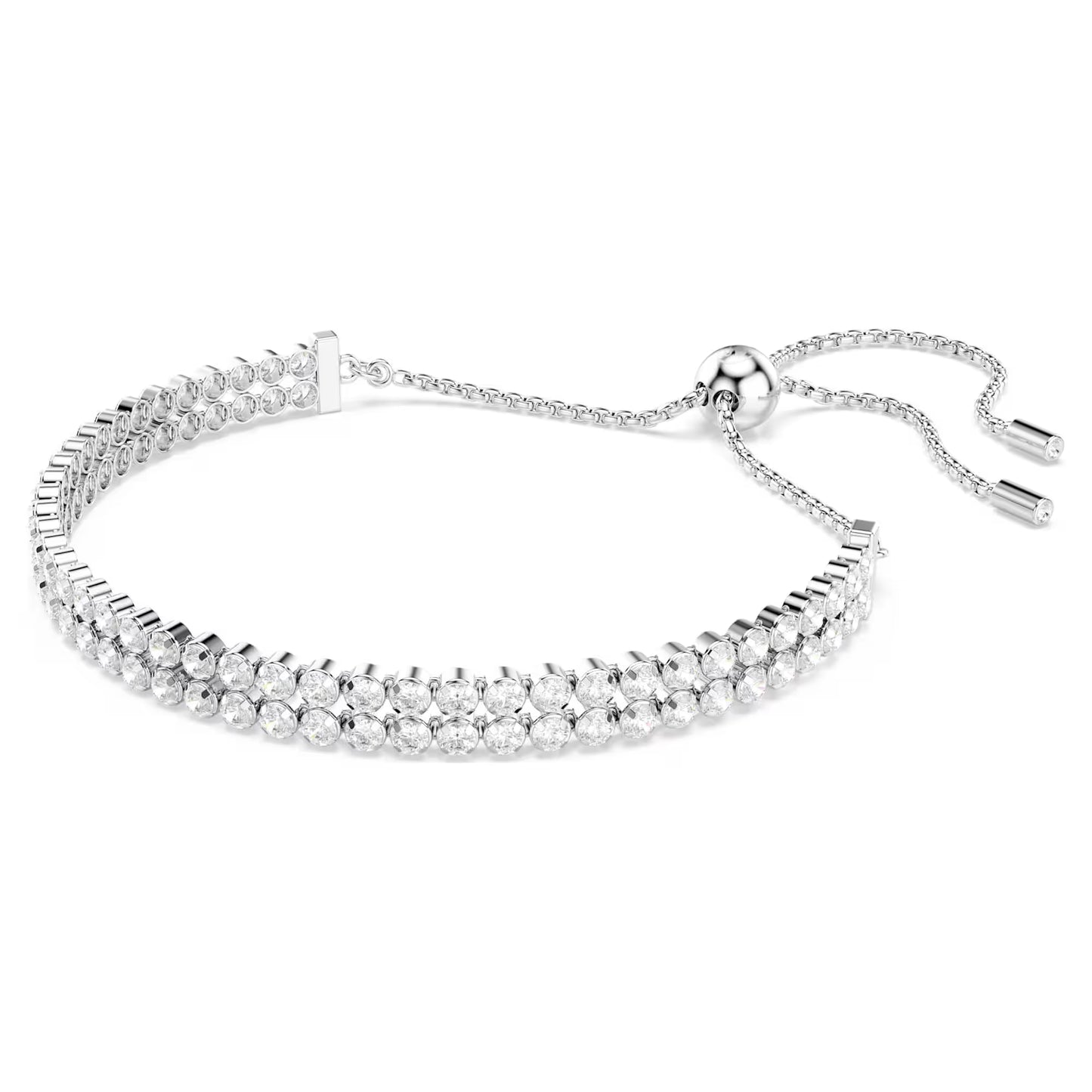 Matrix Tennis bracelet, Round cut, Rhodium