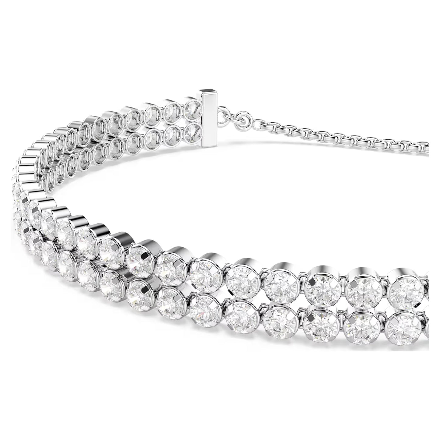 Matrix Tennis bracelet, Round cut, Rhodium