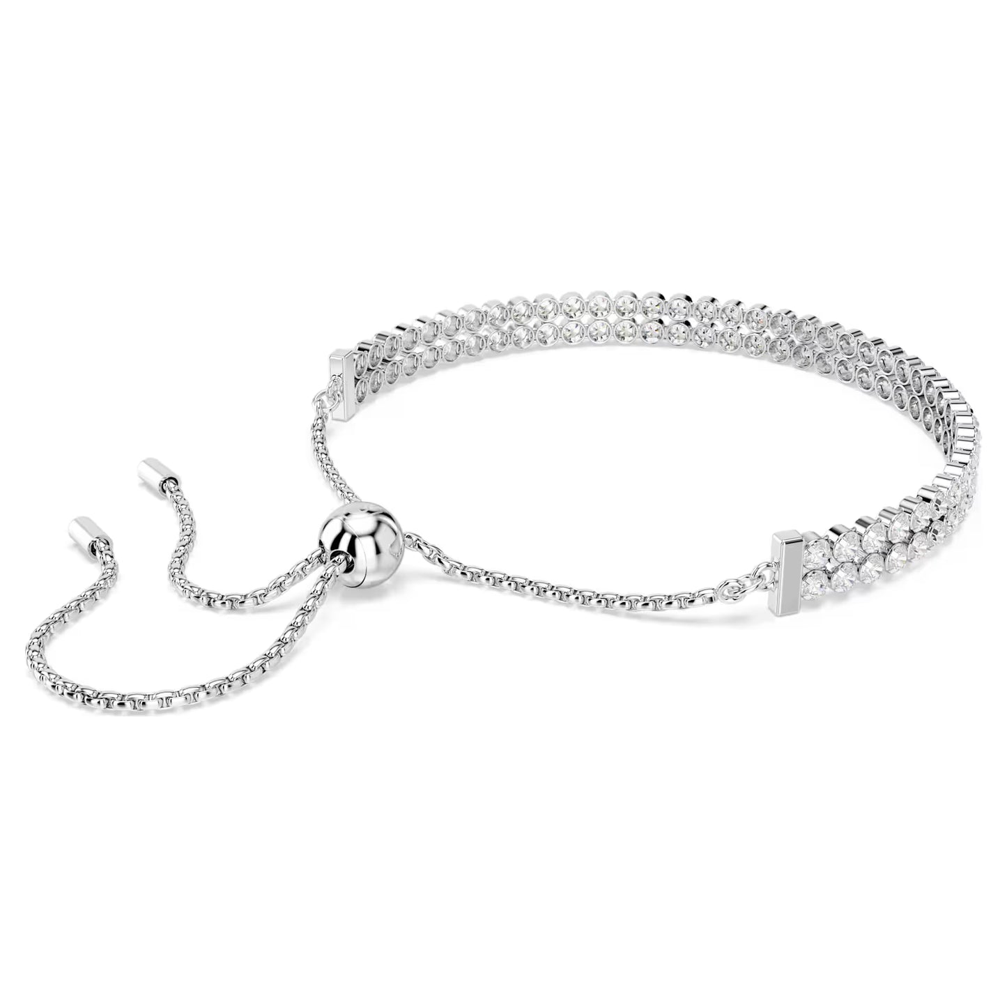 Matrix Tennis bracelet, Round cut, Rhodium