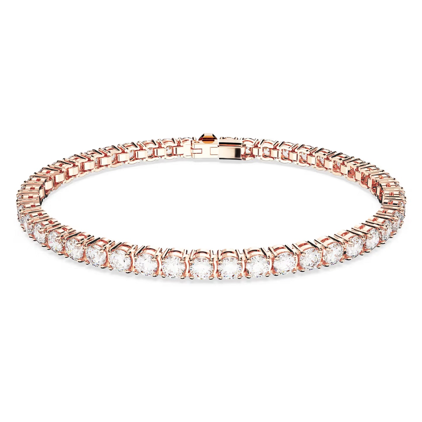 Matrix Tennis bracelet, Round cut, White, Medium