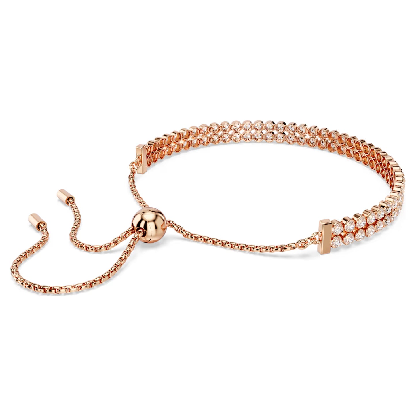 Matrix Tennis bracelet, Round cut, Rose gold-tone