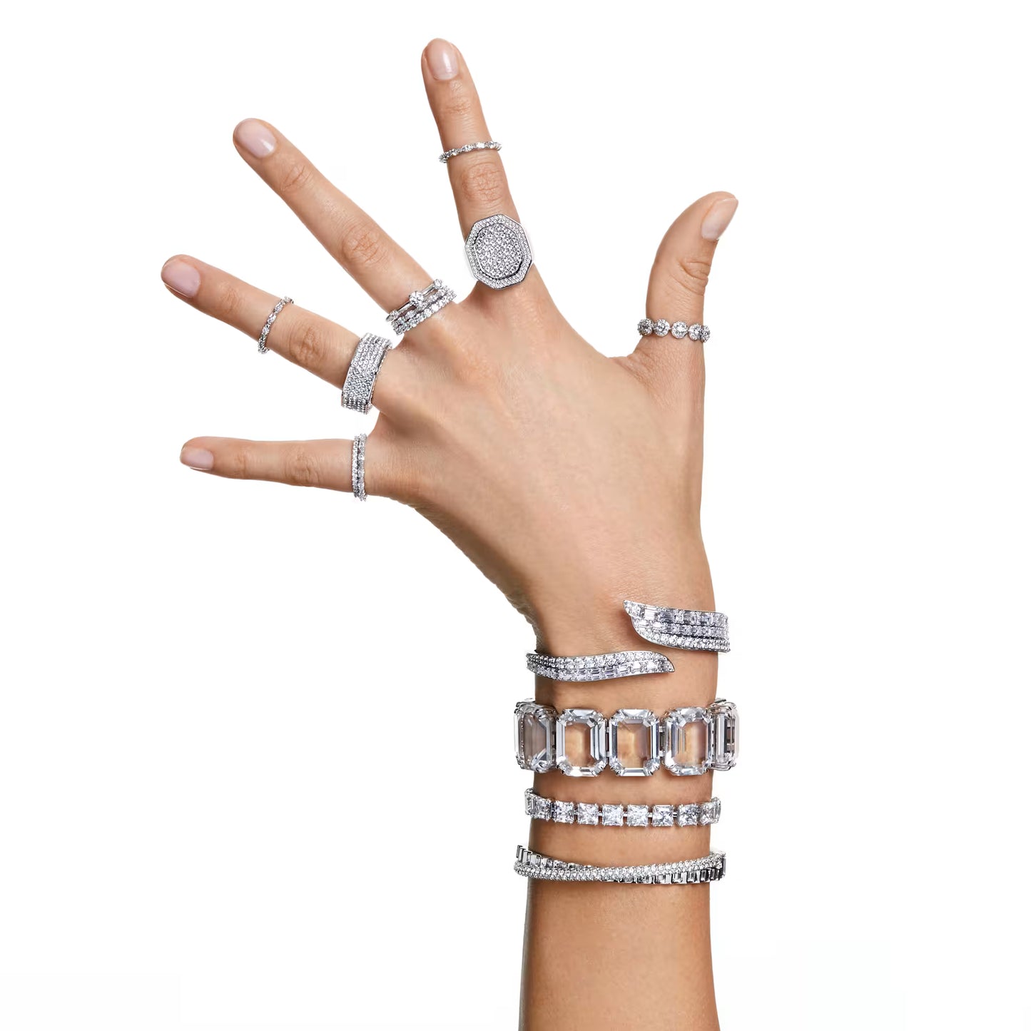 Millenia bracelet, Square cut, White