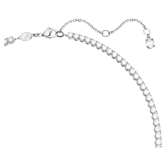 Matrix Tennis necklace, Mixed cuts, Green, Rhodium