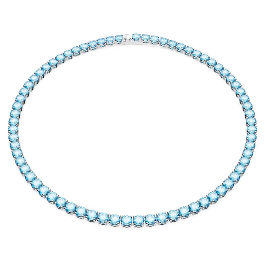 Matrix Tennis Necklace, Round cut, Medium, Blue