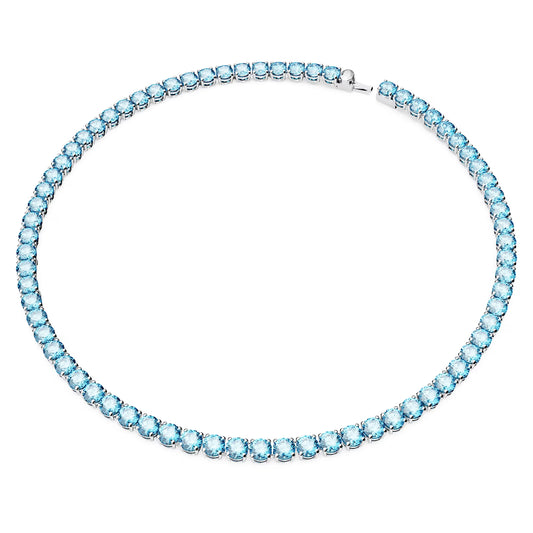 Matrix Tennis Necklace, Round cut, Medium, Blue