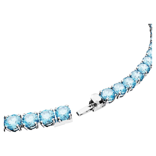 Matrix Tennis Necklace, Round cut, Medium, Blue