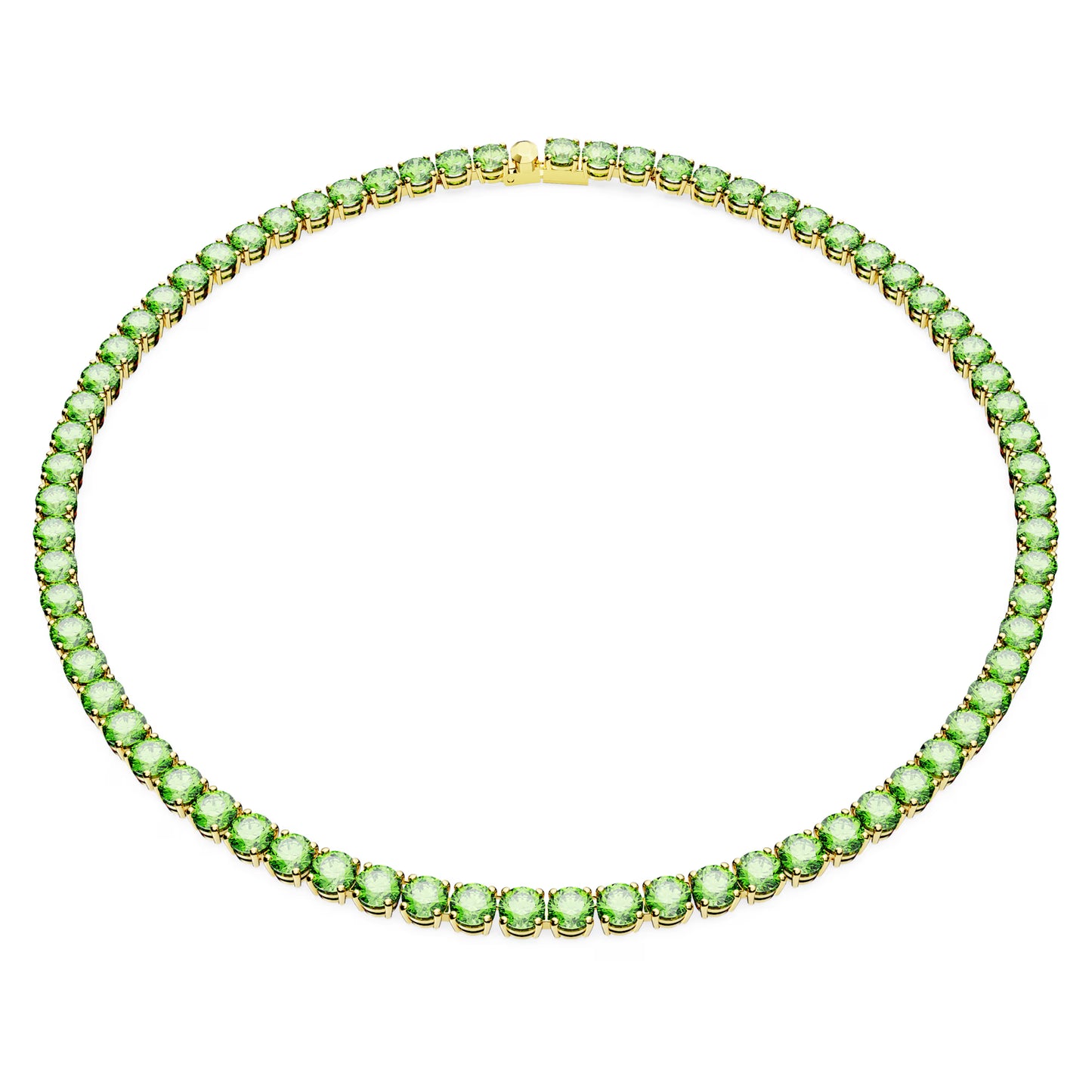 Matrix Tennis necklace, Round cut, Medium, Green