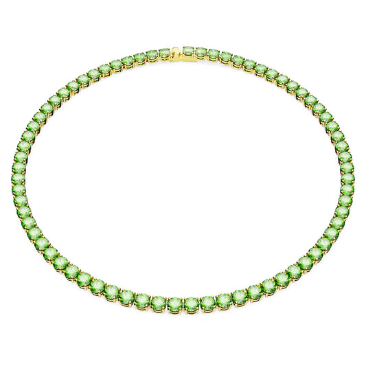 Matrix Tennis necklace, Round cut, Medium, Green