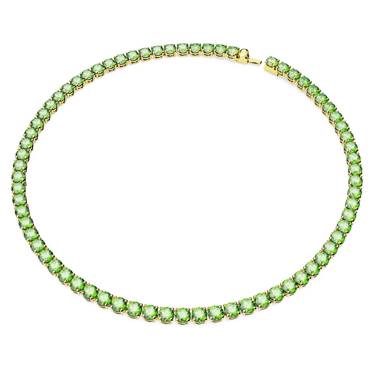 Matrix Tennis necklace, Round cut, Medium, Green
