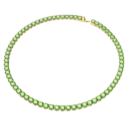 Matrix Tennis necklace, Round cut, Medium, Green
