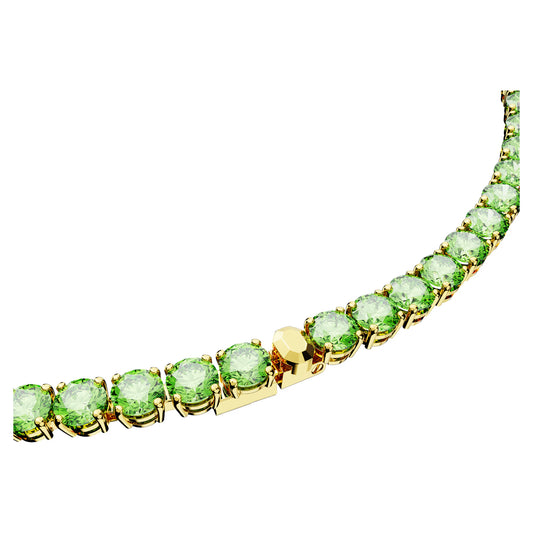 Matrix Tennis necklace, Round cut, Medium, Green