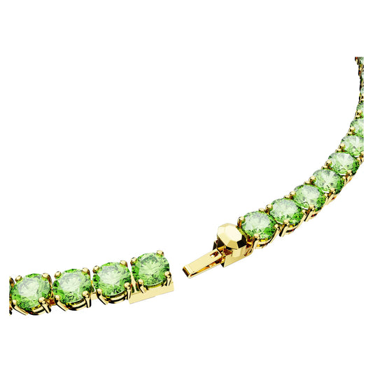 Matrix Tennis necklace, Round cut, Medium, Green