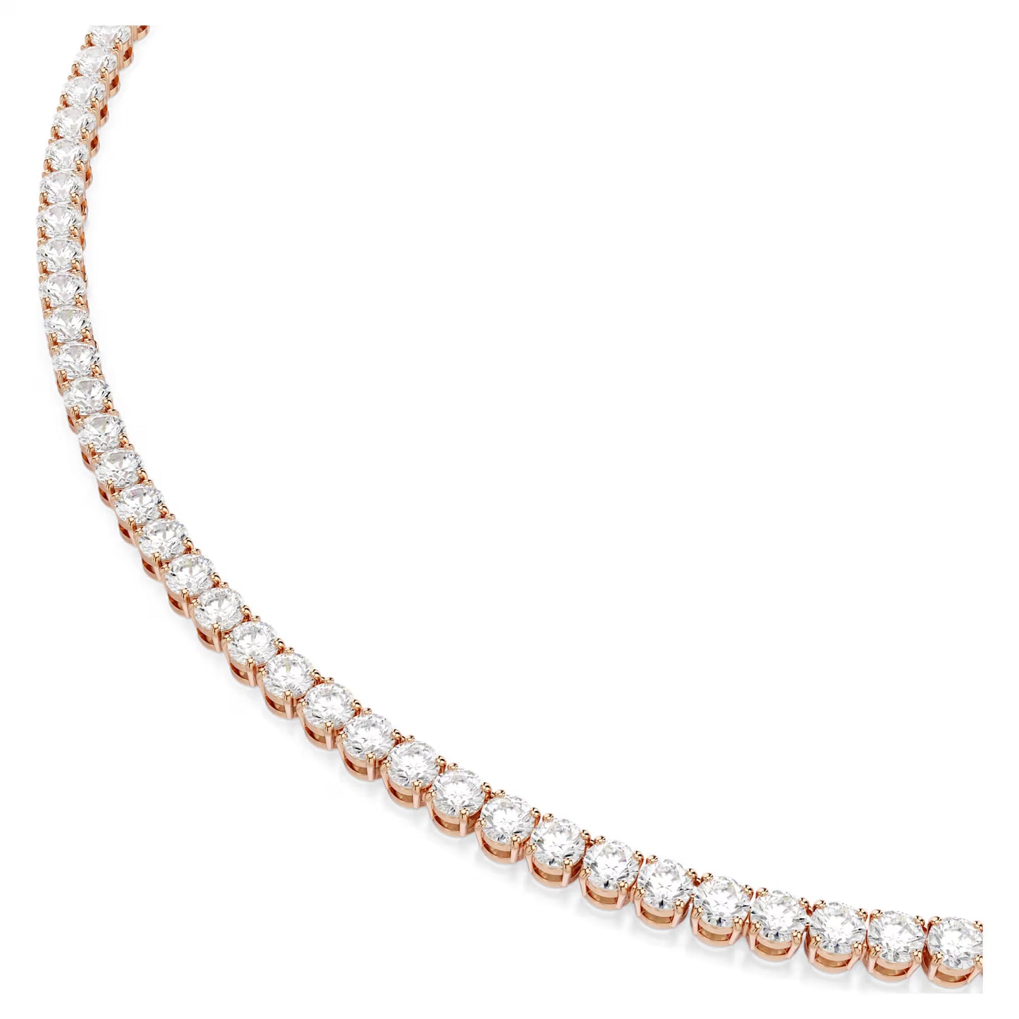 Matrix Tennis necklace Round cut, White, 18K rose gold finish