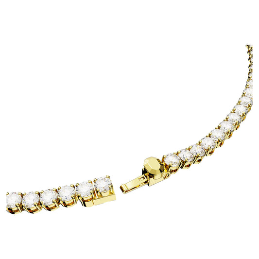 Matrix Tennis necklace, Round cut, Gold, Medium