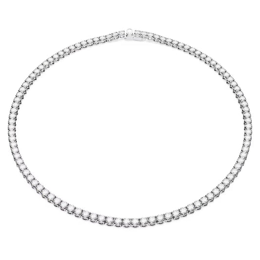 Matrix Tennis necklace, Round cut, White, Medium