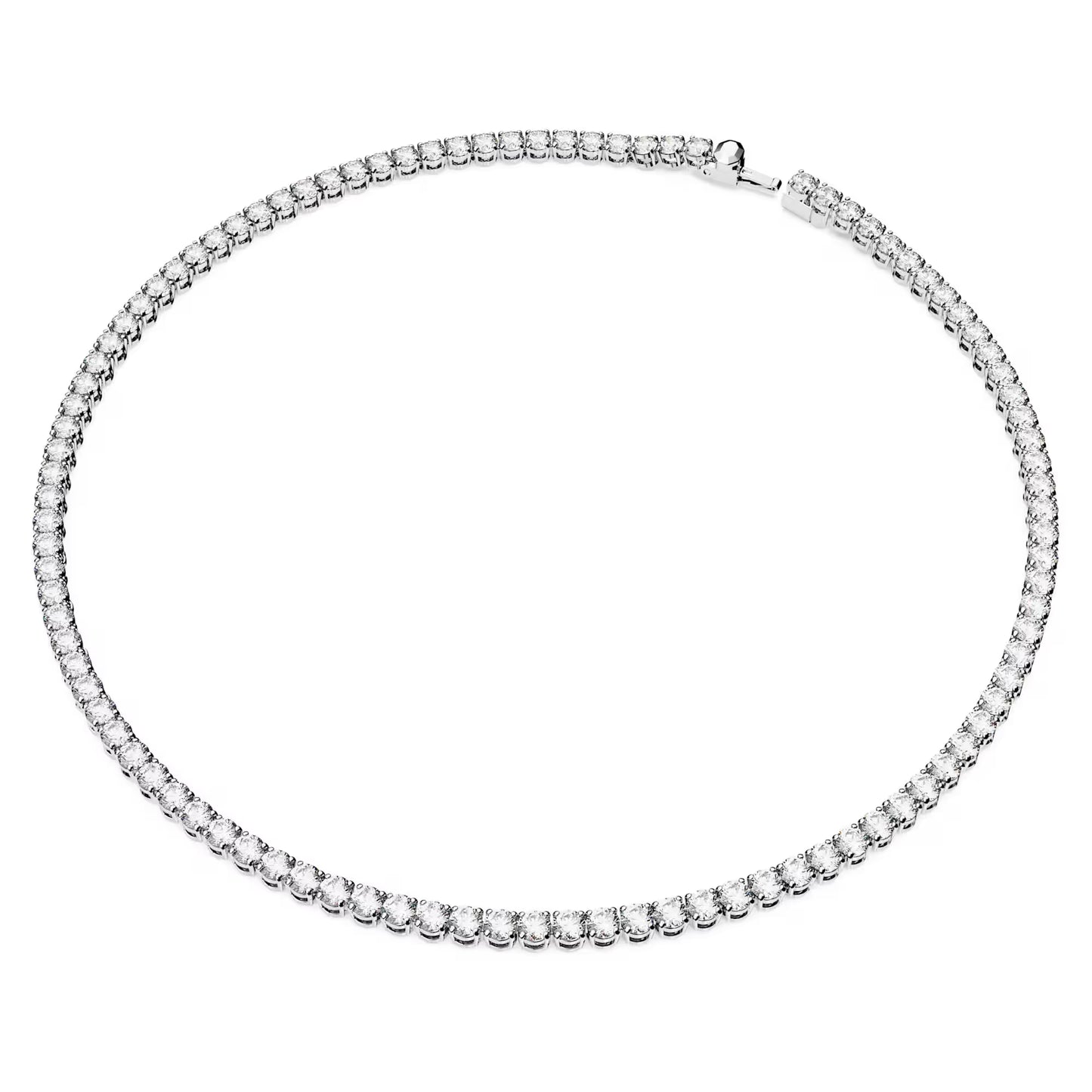 Matrix Tennis necklace, Round cut, White, Medium