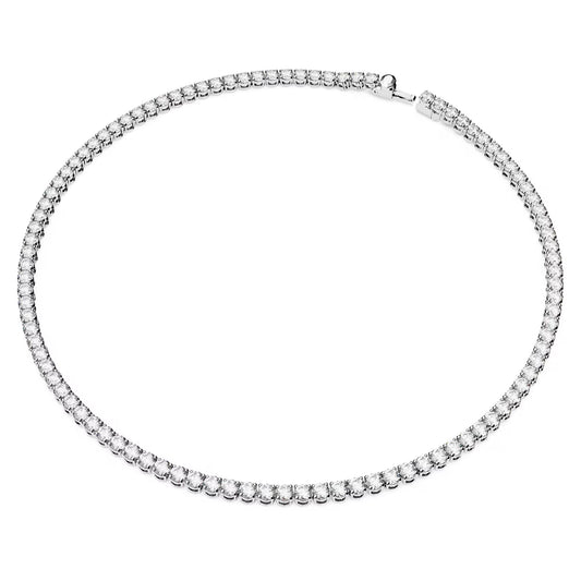 Matrix Tennis necklace, Round cut, White, Medium