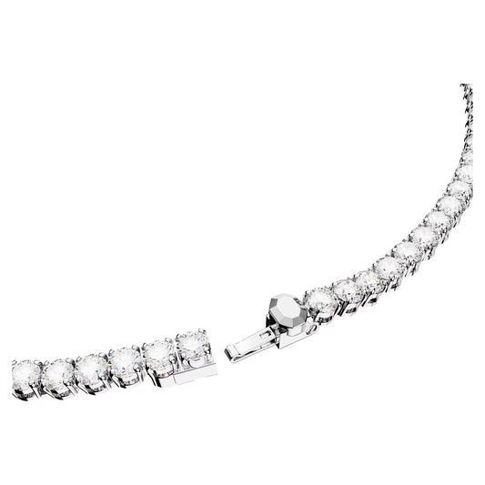 Matrix Tennis necklace, Round cut, White, Medium