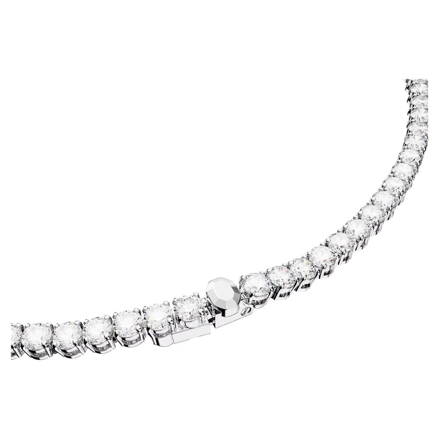 Matrix Tennis necklace, Round cut, White, Medium