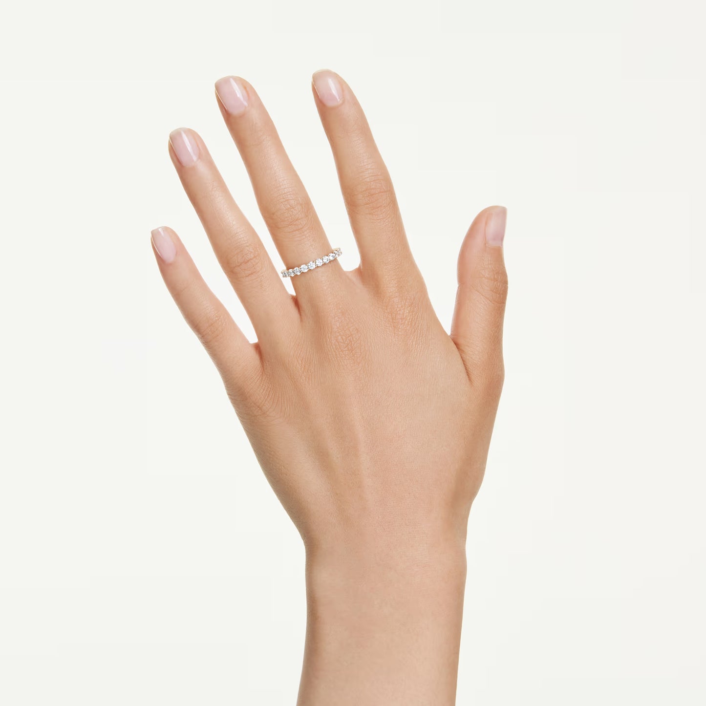 Matrix Vittore band ring, Round cut, White, Gold-tone plated