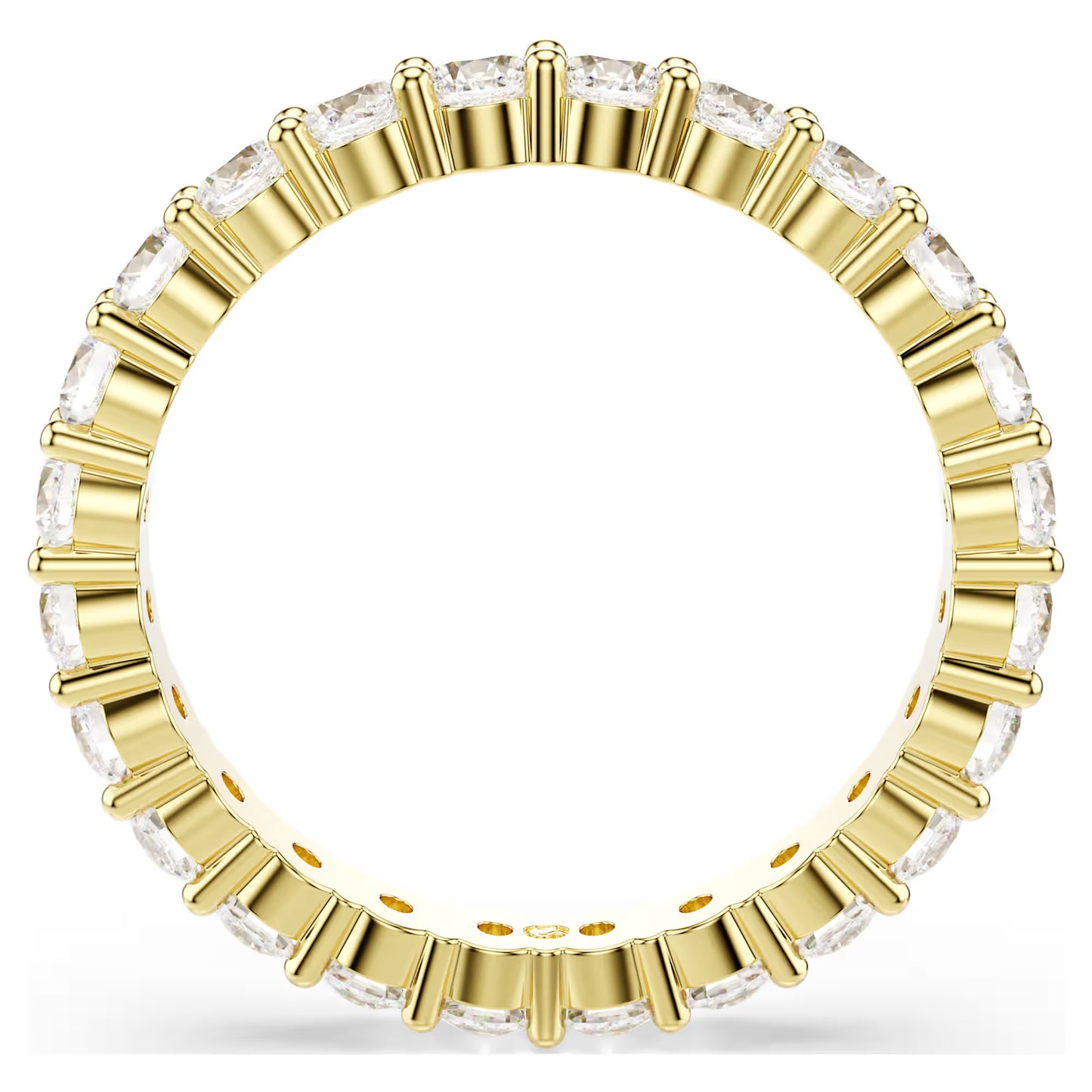 Matrix Vittore band ring, Round cut, White, Gold-tone plated