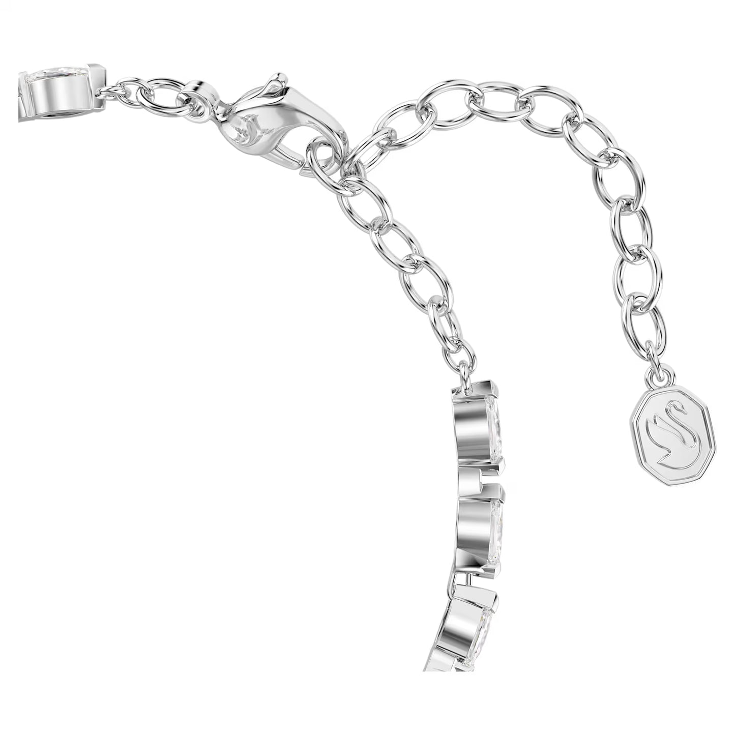 Mesmera bracelet, Marquise cut, White, Rhodium plated