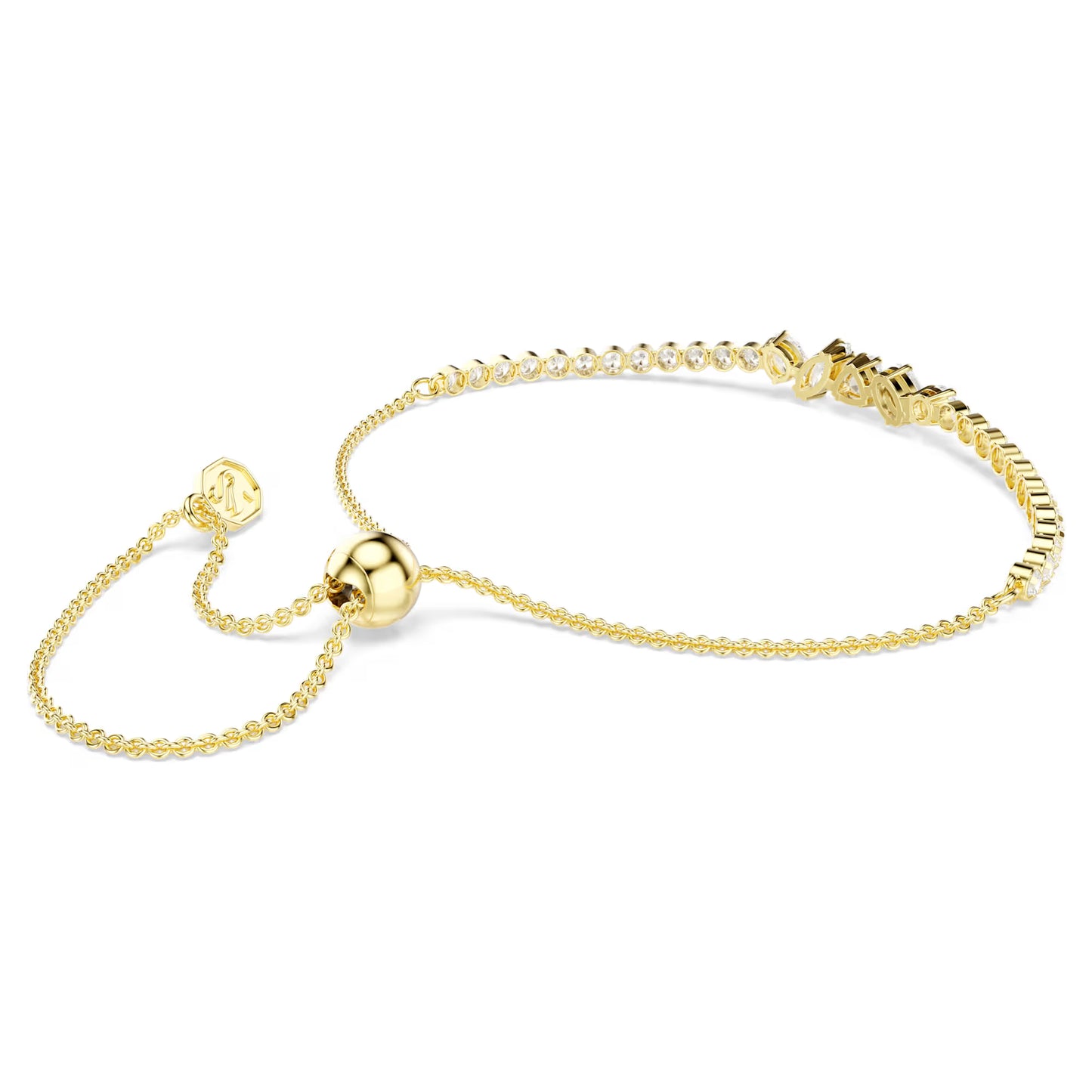 Mesmera bracelet Mixed cuts, White, 18K gold finish