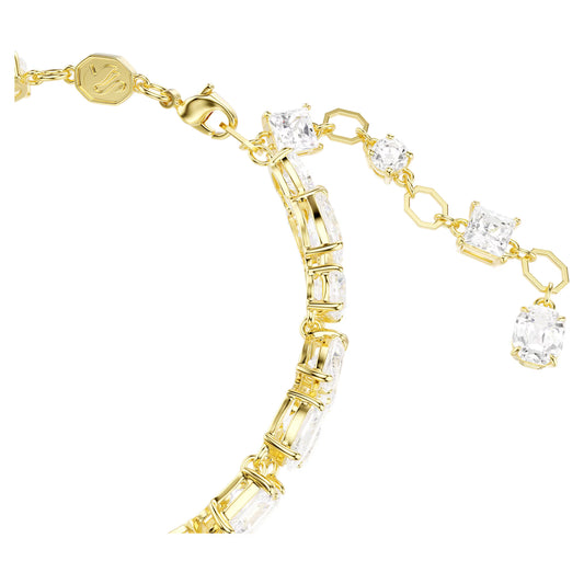 Mesmera bracelet, Mixed cuts, White, Gold-tone plated