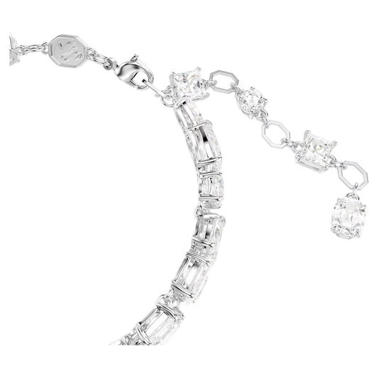 Mesmera bracelet, Mixed cuts, White, Rhodium