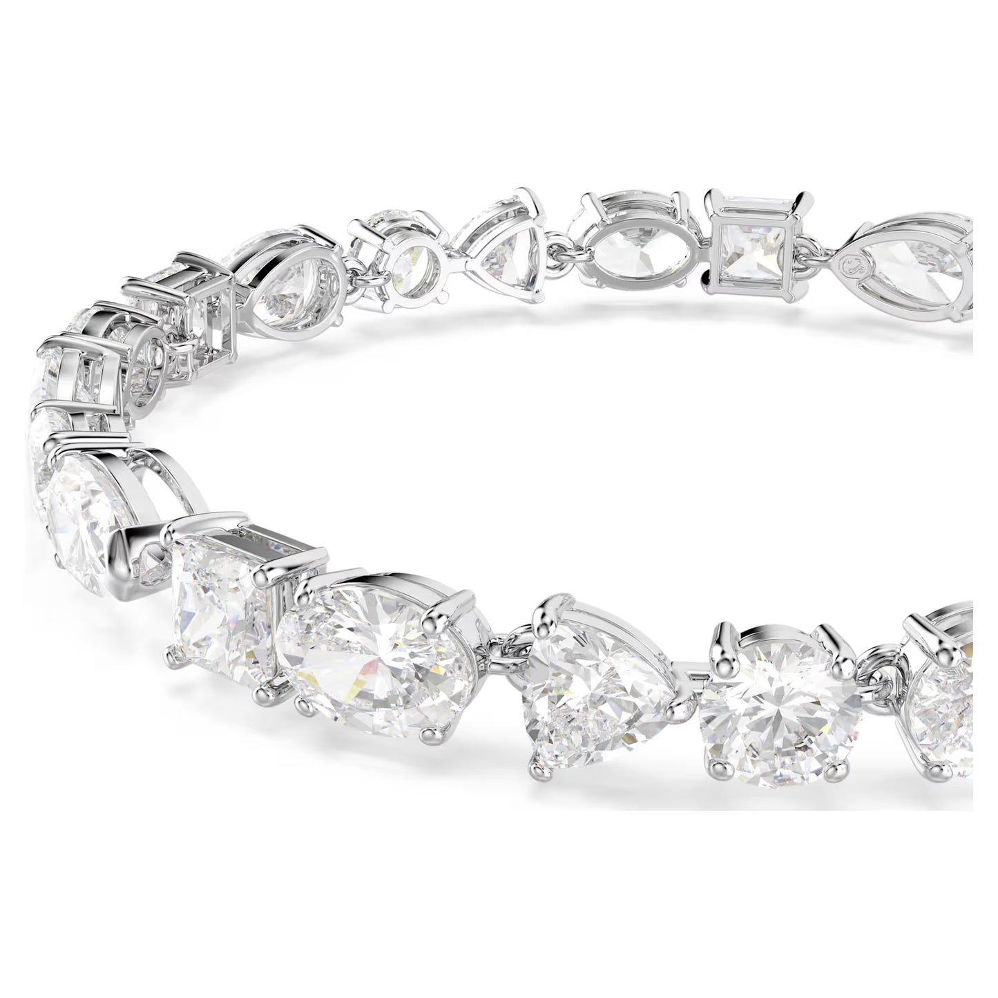 Mesmera bracelet, Mixed cuts, White, Rhodium plated