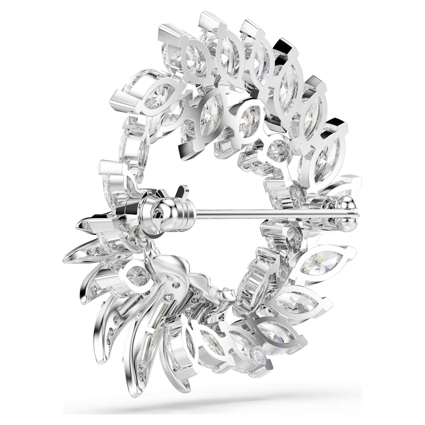Mesmera brooch, Marquise cut, White, Rhodium plated