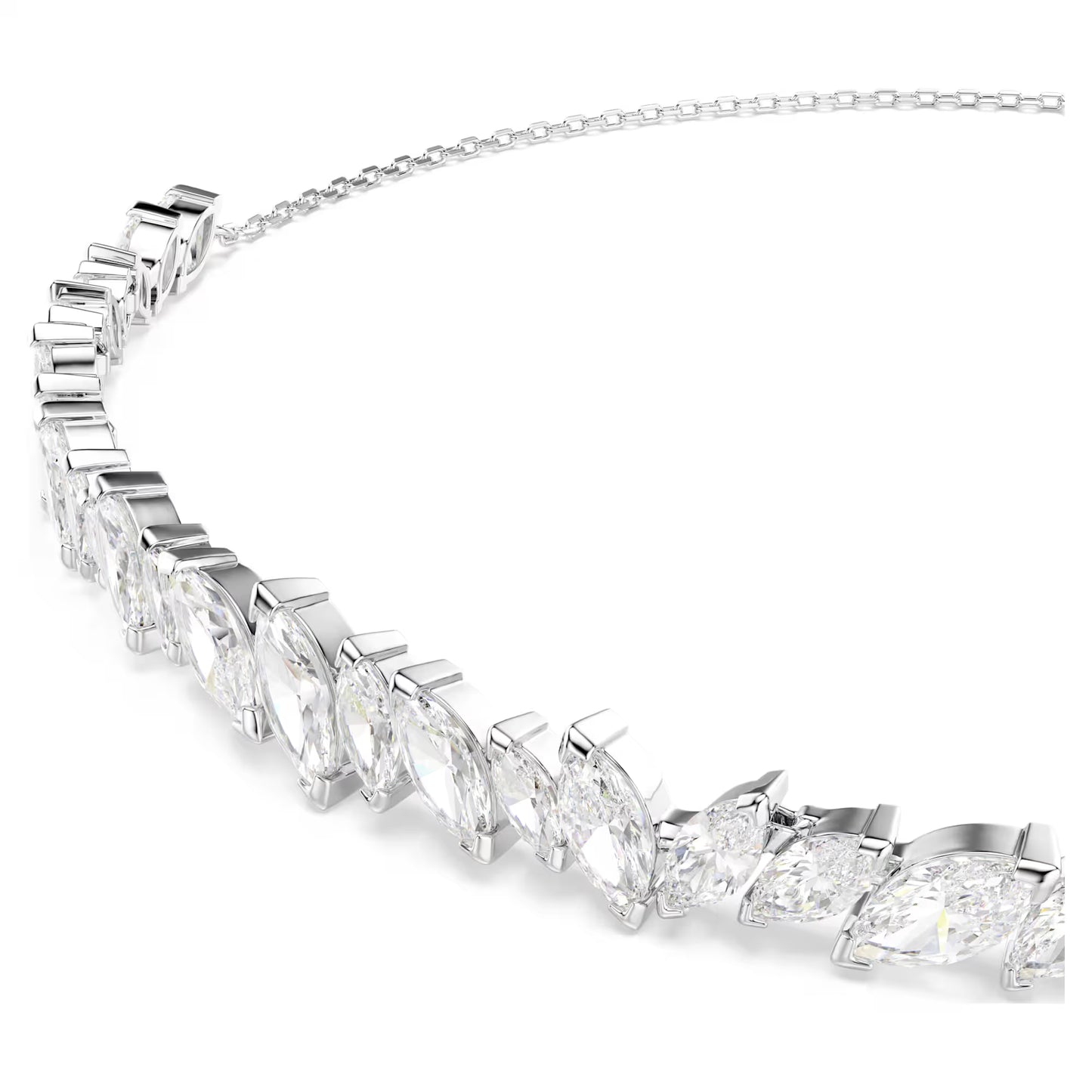 Mesmera choker Marquise cut, White, Rhodium plated