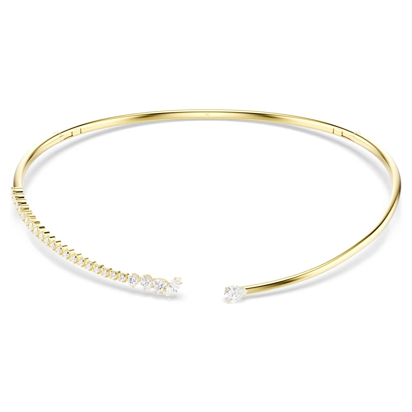 Mesmera choker Mixed cuts, White, 18K gold finish - Size Medium