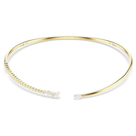 Mesmera choker Mixed cuts, White, 18K gold finish - Size Medium