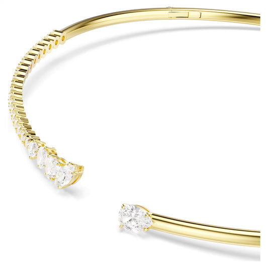 Mesmera choker Mixed cuts, White, 18K gold finish - Size Medium