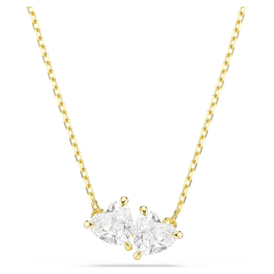 Mesmera Attract necklace, Heart, White, Gold-tone plated