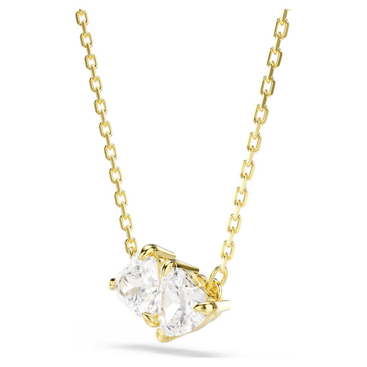 Mesmera Attract necklace, Heart, White, Gold-tone plated