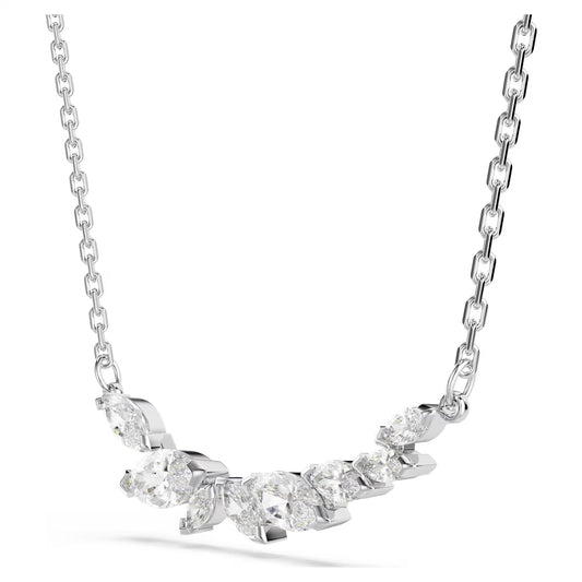 Mesmera necklace Marquise cut, White, Rhodium plated
