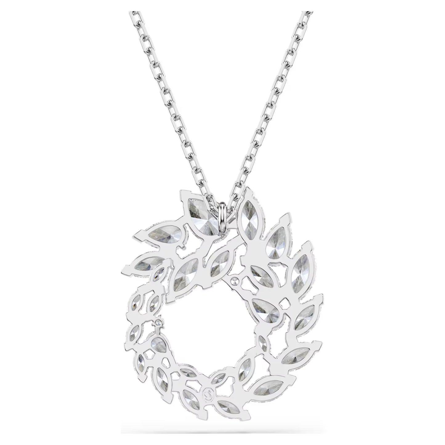 Mesmera pendant, Marquise cut, White, Rhodium plated