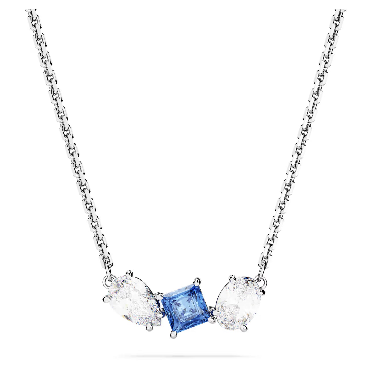 Mesmera pendant, Mixed cuts, Blue, Rhodium plated