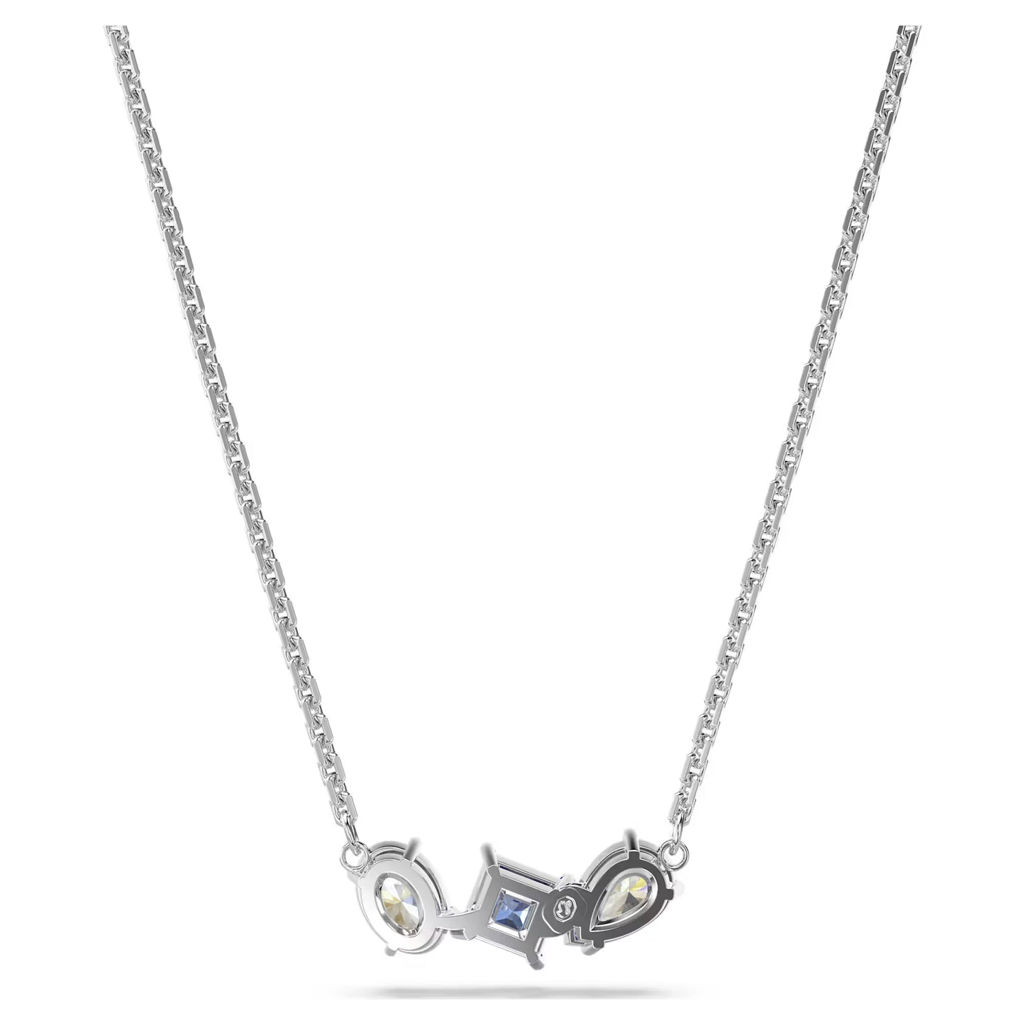 Mesmera pendant, Mixed cuts, Blue, Rhodium plated