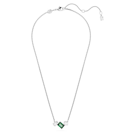 Mesmera pendant, Mixed cuts, Green, Rhodium