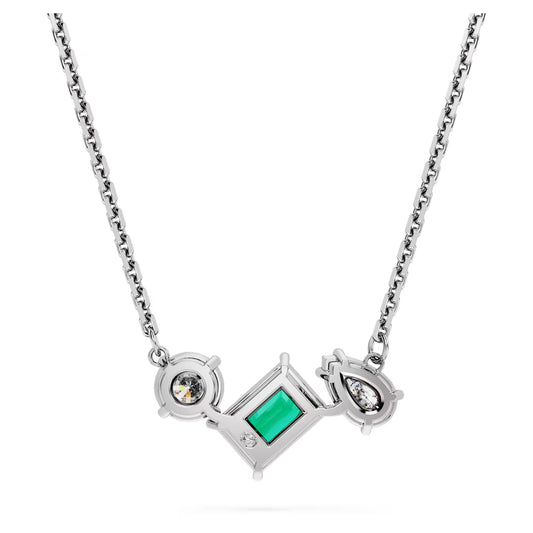 Mesmera pendant, Mixed cuts, Green, Rhodium